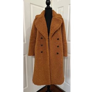 J.Crew Women's Petite Double Breasted Teddy Sherpa Topcoat BA548